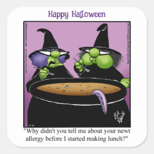 Pegatinas divertidos de Halloween Humor Square