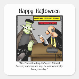 Pegatinas divertidos de Halloween Humor Square