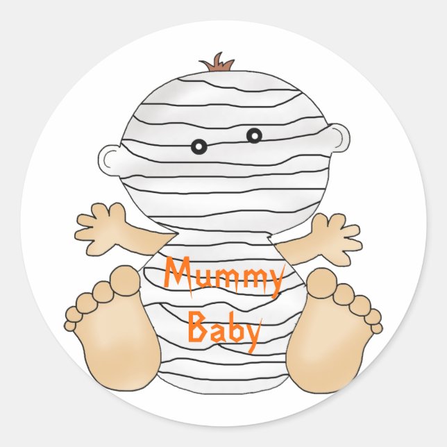 Pegatinas divertidos de Halloween Mummy Baby (Anverso)