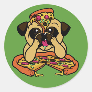 Pegatinas divertidos de Pizza Pug