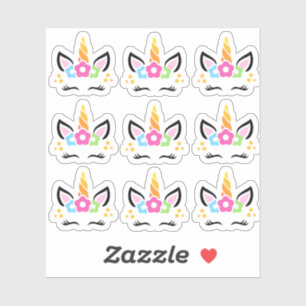 Pegatinas divertidos y lindos del unicornio