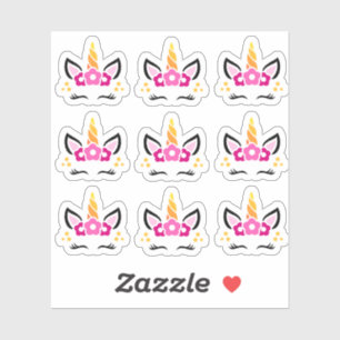 Pegatinas divertidos y lindos del unicornio