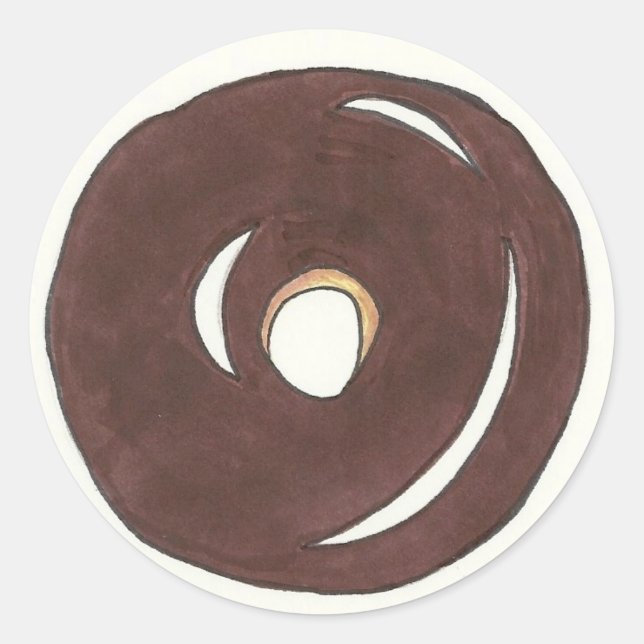 Pegatinas Donut Doughnut de pastel de chocolate co (Anverso)
