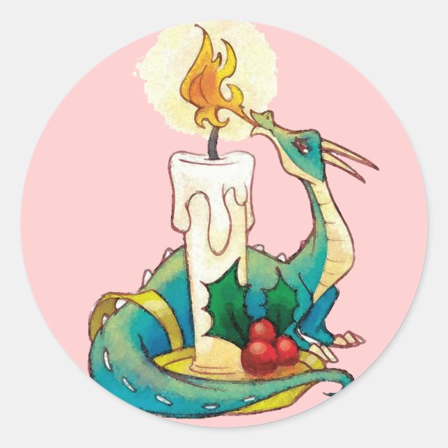 Pegatinas Dragones de Navidades infantiles (Anverso)