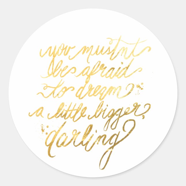 Pegatinas "Dream Bigger" de oro (Anverso)