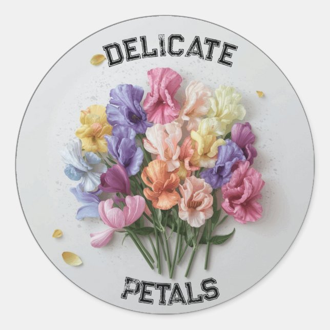 Pegatinas dulces de flores de pé Personalización d (Anverso)