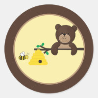 Pegatinas dulces del sello para sobres del oso y