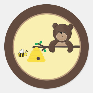 Pegatinas dulces del sello para sobres del oso y