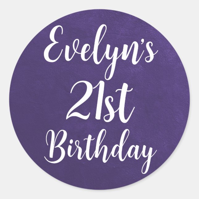 Pegatinas Efecto Ante Púrpura Personalizables (Anverso)