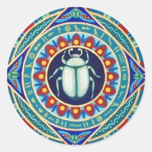 Pegatinas egipcios del escarabajo por Soozie Wray. (Anverso)