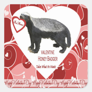 Pegatinas El día de San Valentín de Honey Badger