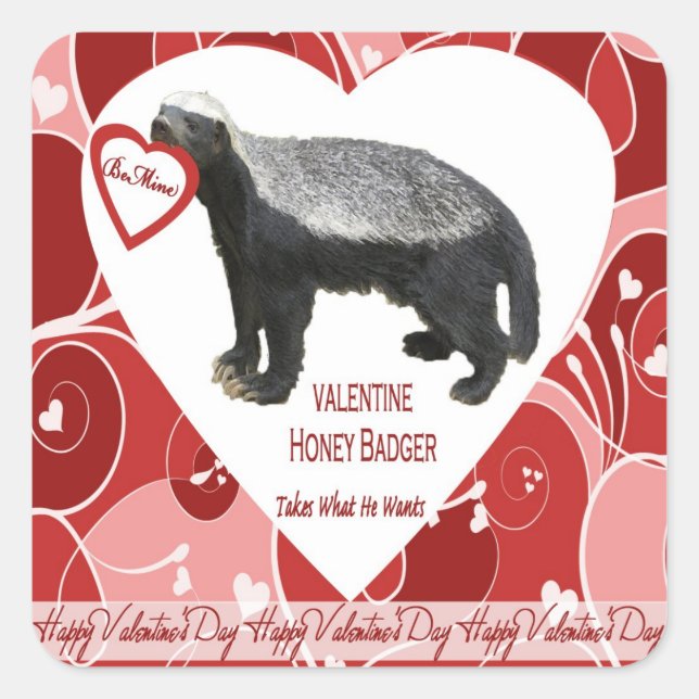 Pegatinas El día de San Valentín de Honey Badger (Anverso)