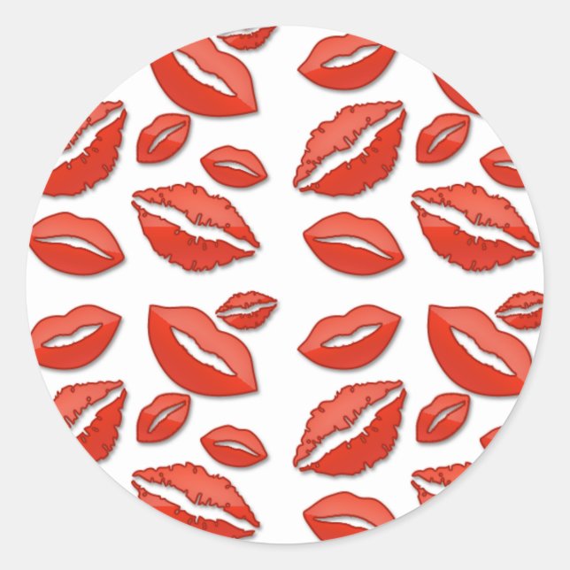 Pegatinas El día de San Valentín de los labios roj (Anverso)