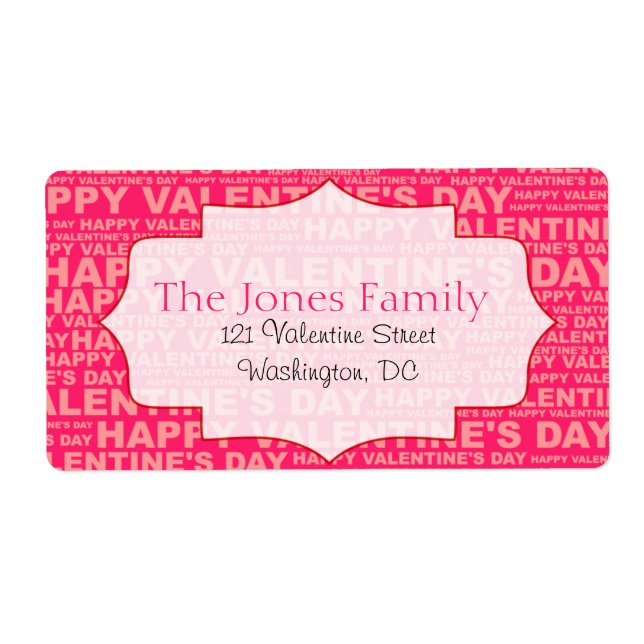 Pegatinas El día de San Valentín de tipografía (Frente)