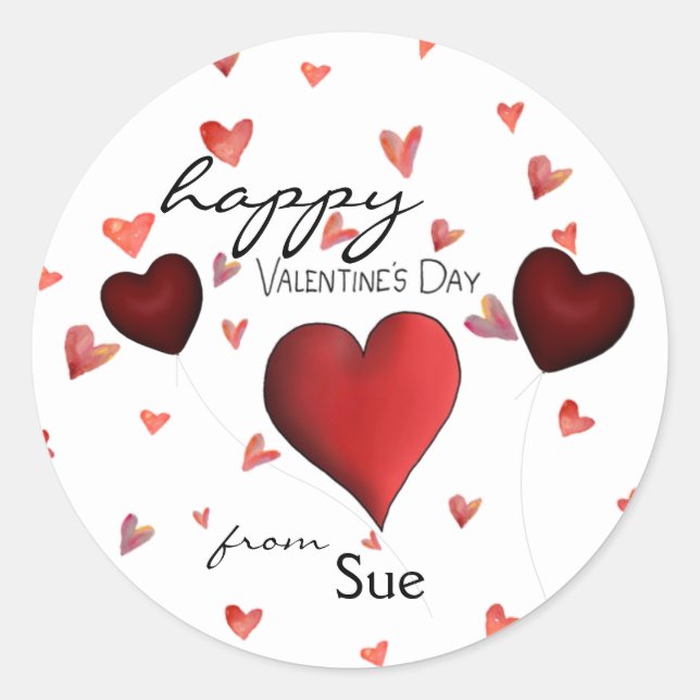 Pegatinas El día de San Valentín Personalizados de (Anverso)