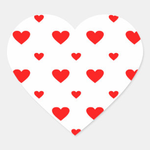 Pegatinas el día de San Valentín Red Love Hearts