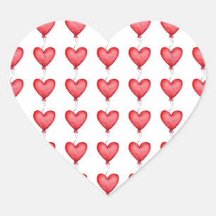 Pegatinas el día de San Valentín Red Love Hearts