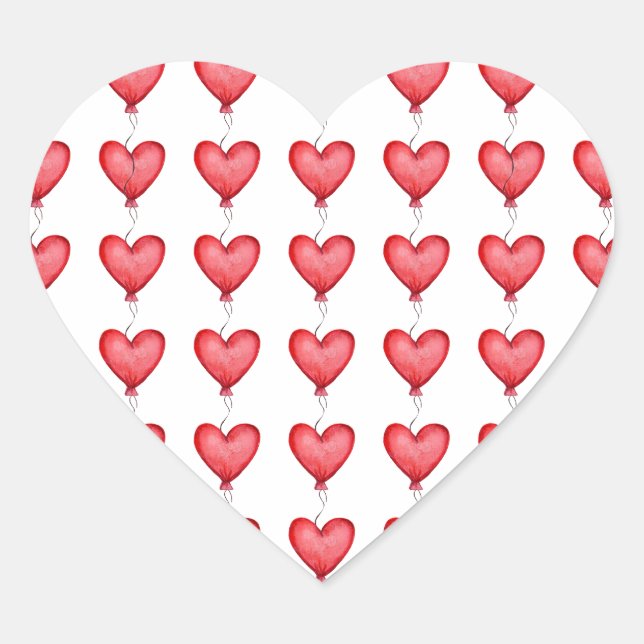Pegatinas el día de San Valentín Red Love Hearts (Anverso)