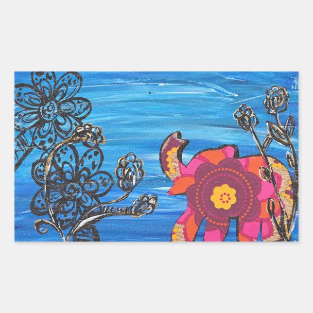 Pegatinas elefantes felices (Anverso)