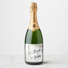 Pegatinas Elegantes de Floral Blanco para Brunch y