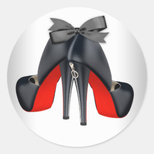 Pegatinas elegantes de zapato de tacón alto rojo n