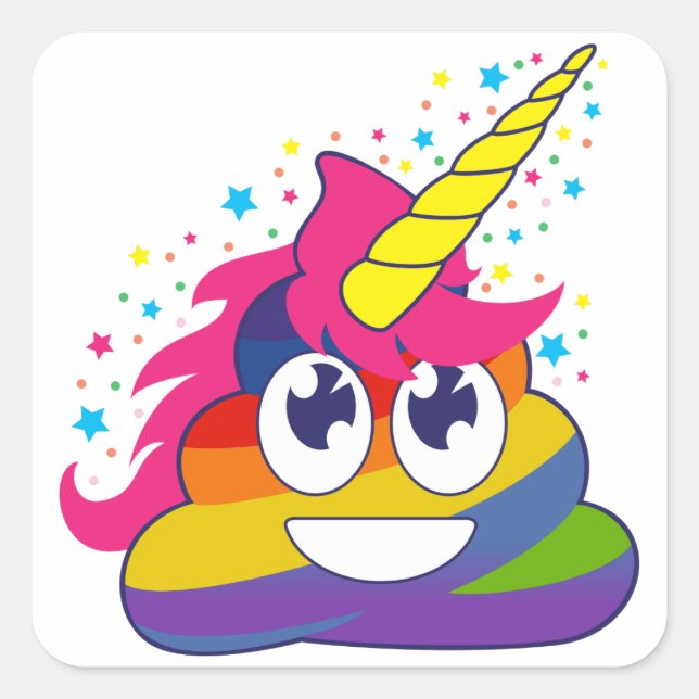 Pegatinas Emoji Arcoiris de Unicornio (Anverso)
