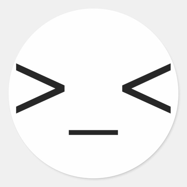 >_< Pegatinas emoticonos enojados (Anverso)