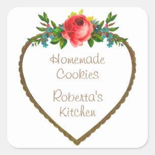 Pegatinas empresariales de Floral Heart Frame