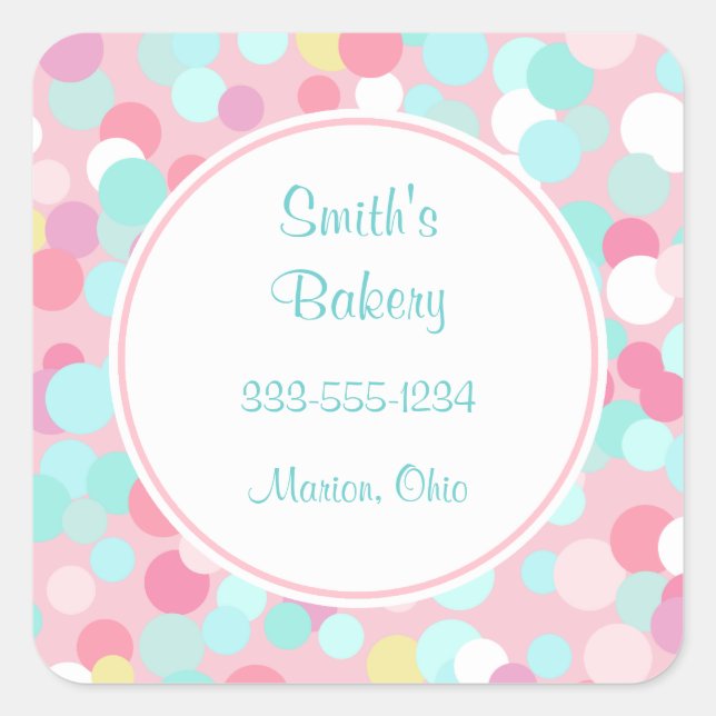 Pegatinas empresariales de Pastel personalizados (Anverso)
