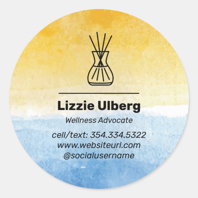 Pegatinas empresariales de Sea & Sun Essential Oil (Anverso)