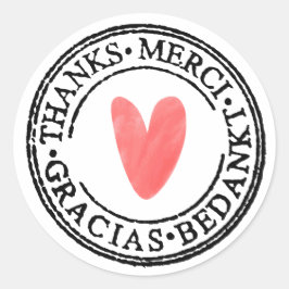 Pegatinas empresariales redondas, texto de agradec
