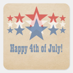 Pegatinas en cascada de estrellas rojas, blancas y