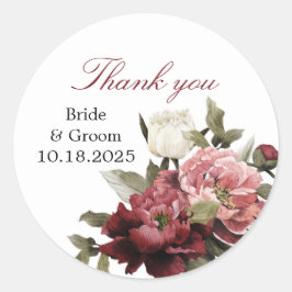 Pegatinas en círculo de agradecimiento Burgundy Bo