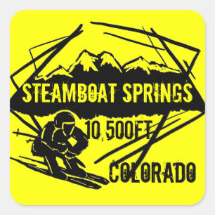 Pegatinas en elevaciones de esquí de Steamboat Spr
