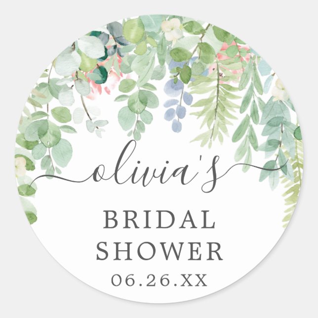 Pegatinas en favor de los sobres de verde suave (Anverso)