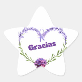 Pegatinas en forma de estrella con flores de lavan
