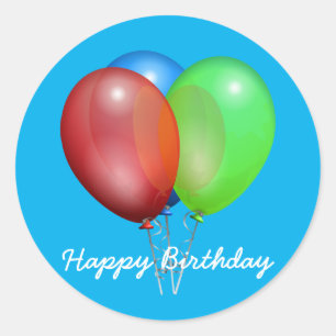 Pegatinas en globo de cumpleaños