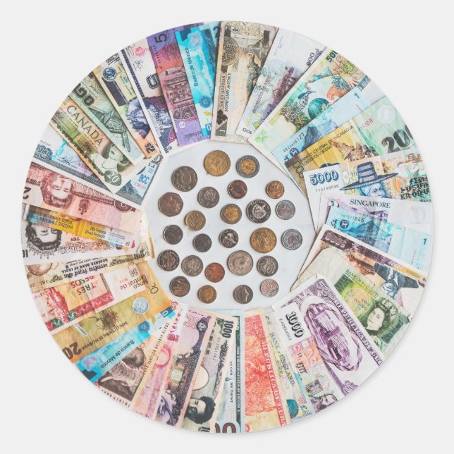 Pegatinas en moneda extranjera (Anverso)