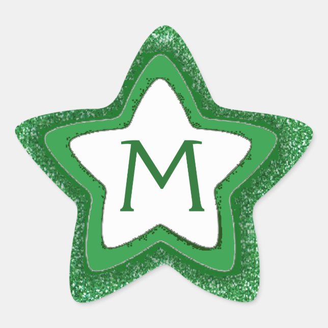 Pegatinas en monograma de personalizable estrella  (Anverso)