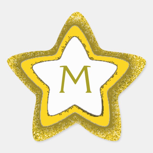 Pegatinas en monograma de personalizable estrella  (Anverso)