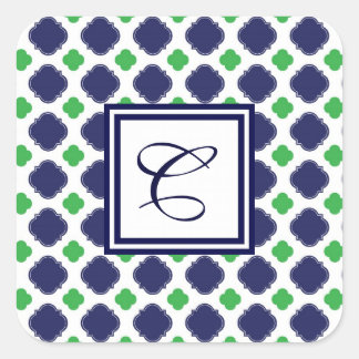 Pegatinas en monograma de quatrefoil