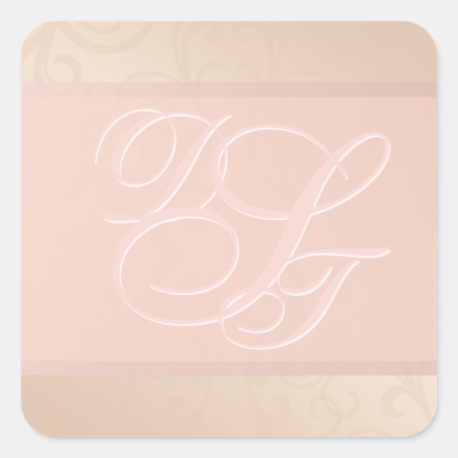 Pegatinas en monograma del patrón oro Rosa (Anverso)