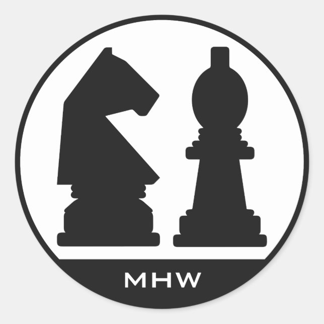 PEGATINAS en monograma del personalizado CHESS (Anverso)