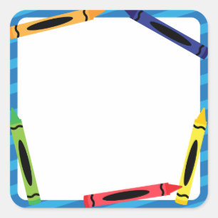 Pegatinas escolares con crayones