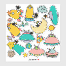 Pegatinas Espaciales de Astronauta Adorable