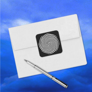 Pegatinas espirales de hipnosis, fondo negro