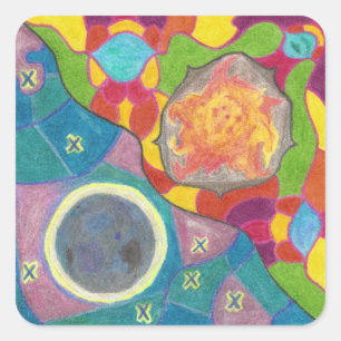 Pegatinas estilizados Sun y Moon