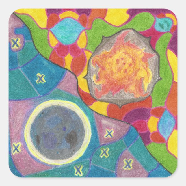 Pegatinas estilizados Sun y Moon (Anverso)