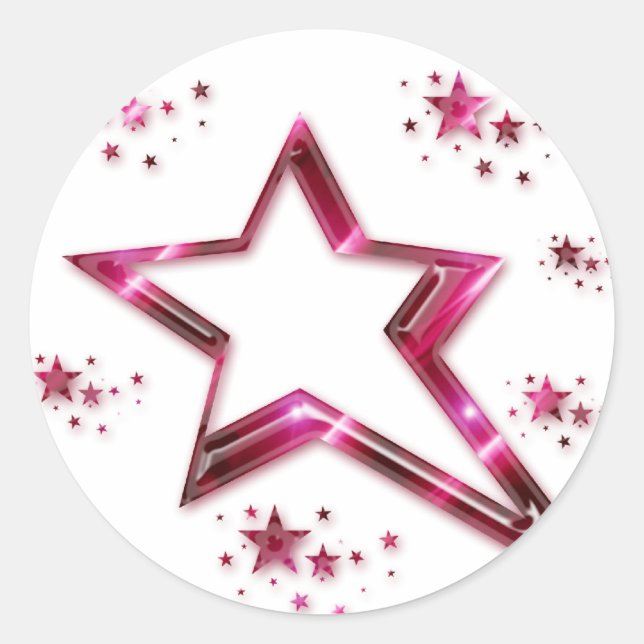 Pegatinas estrella de Hot Pink & Purple Rising (Anverso)