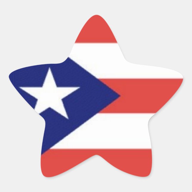Pegatinas estrella de la bandera de Puerto Rico (Anverso)